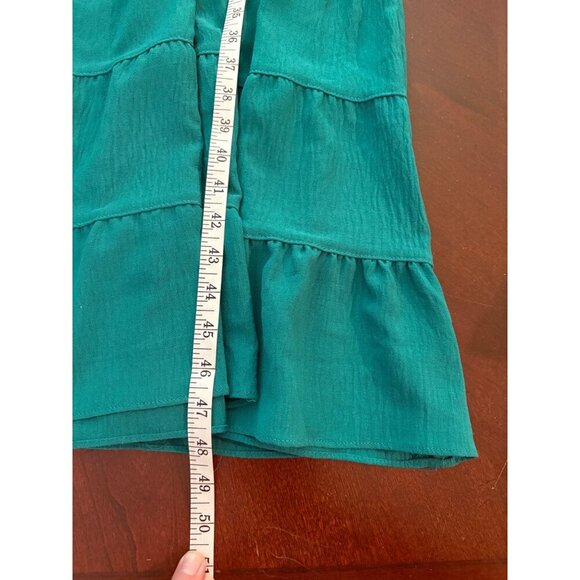 Max Studio Sleeveless V-Neck Tiered Maxi Peasant Dress in Green Size Small - Picture 10 of 10